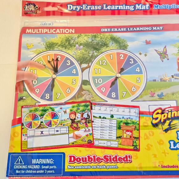 Lot of 3 Multiplication Learning Mat Spinnerz Smart Dudes Grade 3+ Double-Sided - Picture 3 of 9
